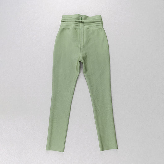 Pantalones Lápiz Cintura Alta Elásticos en Colores Sólidos - Image 12