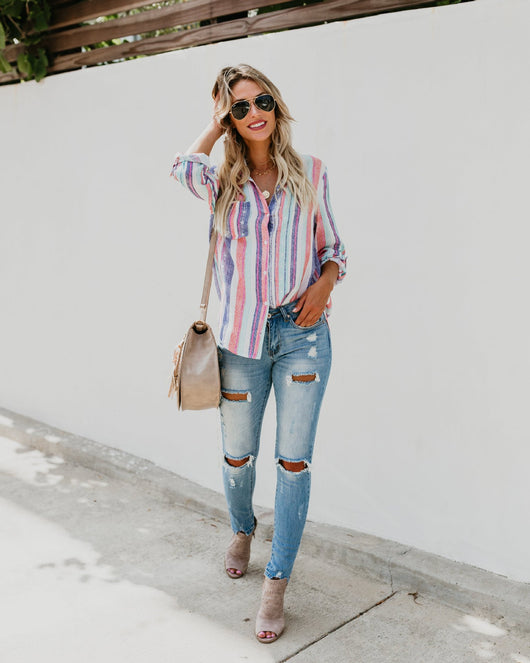 Camisa Manga Larga a Rayas de Colores - Image 12