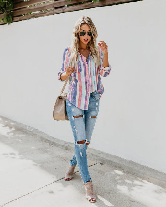 Camisa Manga Larga a Rayas de Colores - Image 18