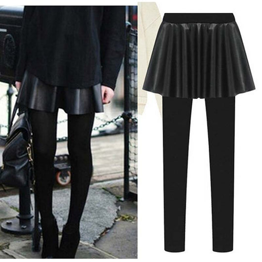 Leggings de Cuero PU con Costuras Decorativas para Mujer - Image 6
