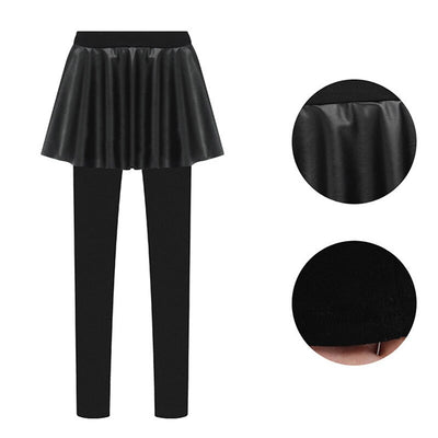 Leggings de Cuero PU con Costuras Decorativas para Mujer - Image 7