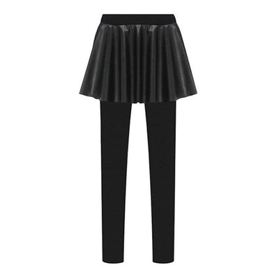 Leggings de Cuero PU con Costuras Decorativas para Mujer - Image 12