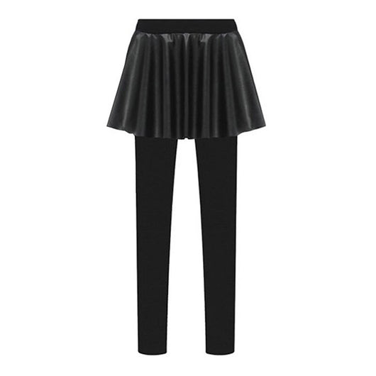Leggings de Cuero PU con Costuras Decorativas para Mujer - Image 12