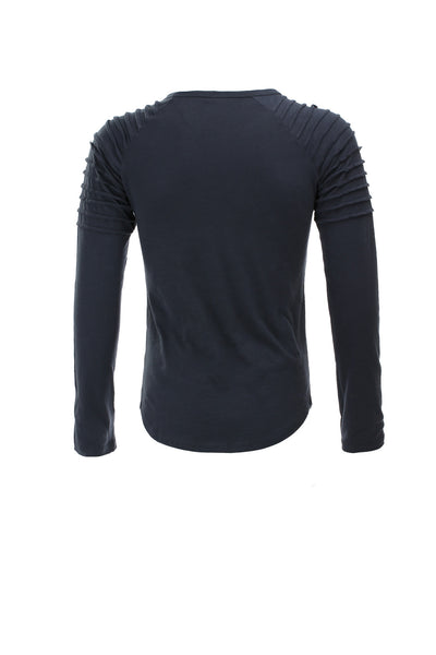 Camiseta Manga Larga Cuello Redondo Color Sólido - Image 40