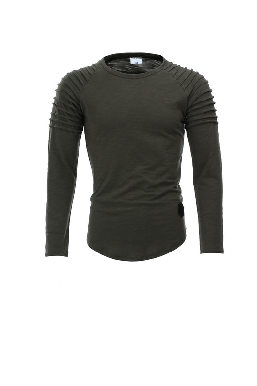Camiseta Manga Larga Cuello Redondo Color Sólido - Image 44