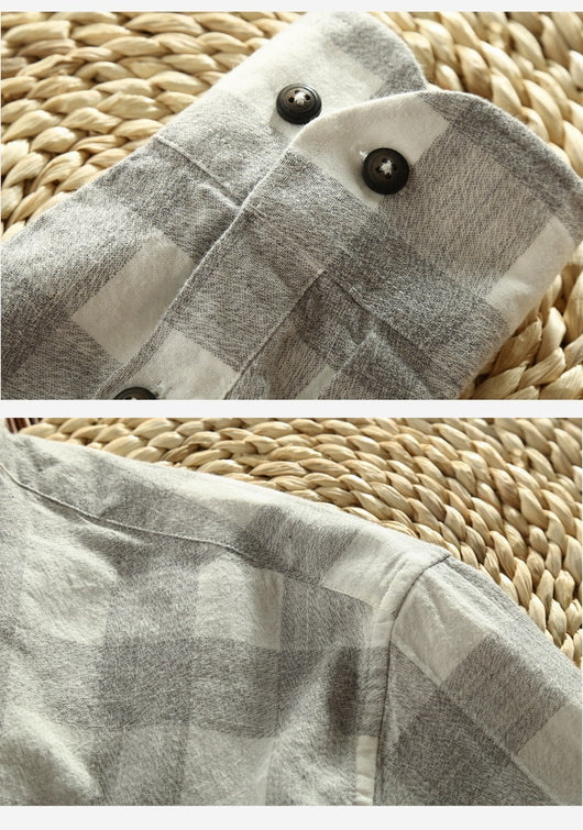 Camisa de Cuadros Manga Larga para Hombre - Algodón Lavado Efecto Vintage - Image 13