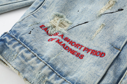 Chaqueta de Denim con Estampado Graffiti Cartoon - Image 9