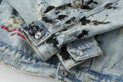 Chaqueta de Denim con Estampado Graffiti Cartoon - Image 10