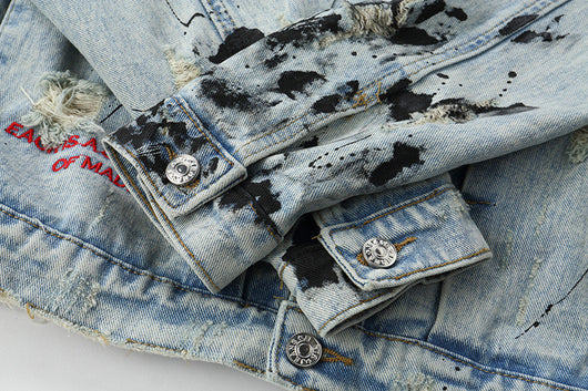 Chaqueta de Denim con Estampado Graffiti Cartoon - Image 10
