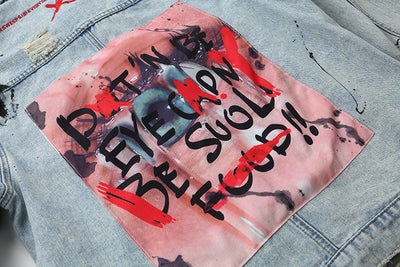 Chaqueta de Denim con Estampado Graffiti Cartoon - Image 12