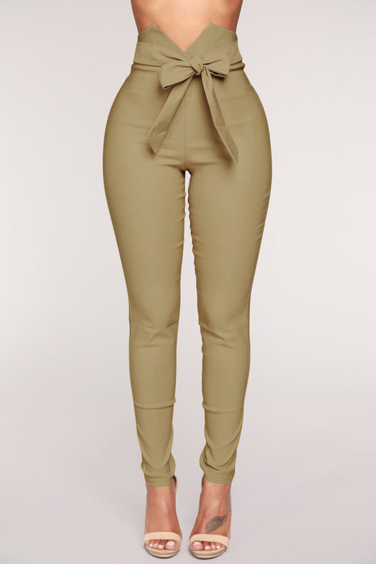 Pantalones Slim Elásticos con Detalle de Moño Europeo-Americano - Image 14