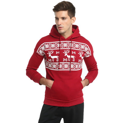 Sudadera con capucha tipo chaqueta navideña para hombre - Image 12
