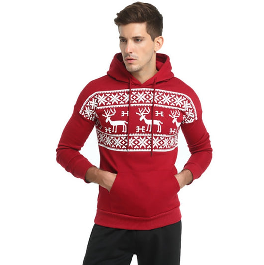 Sudadera con capucha tipo chaqueta navideña para hombre - Image 12