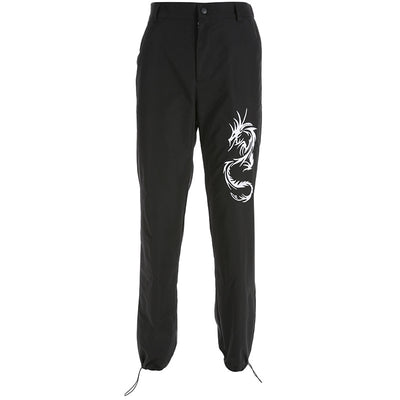 Pantalones Casuales Mujer Estilo Chino con Bordado de Dragón - Image 6