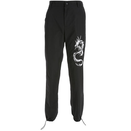 Pantalones Casuales Mujer Estilo Chino con Bordado de Dragón - Image 6