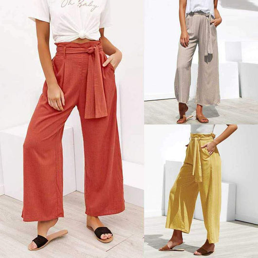 Pantalón Ancho Cropped de Pierna Recta - Image 7