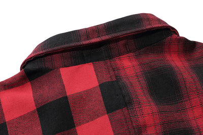 Camisa Retro Hip Hop a Cuadros con Parches de Calle - Image 13