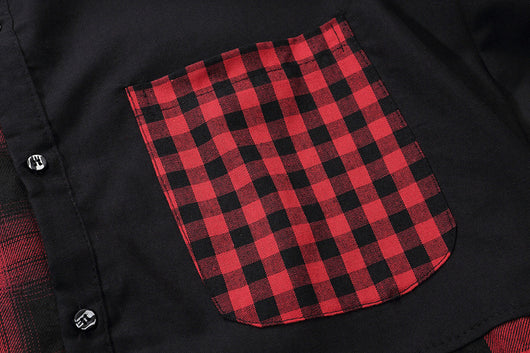 Camisa Retro Hip Hop a Cuadros con Parches de Calle - Image 16