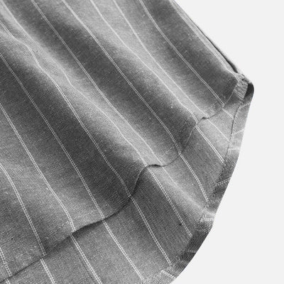 Camisa de Lino a Rayas con Manga Tres Cuartos para Hombre - Image 29