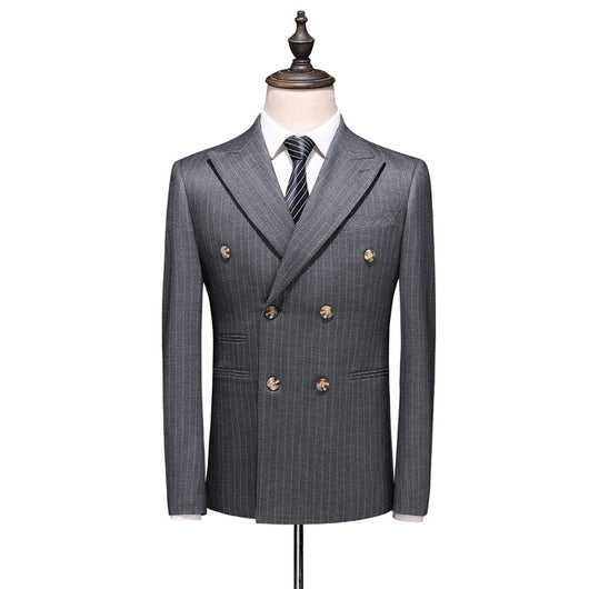 men's suit, suit, dark grey, white, black, formal, business, classic - Image 5