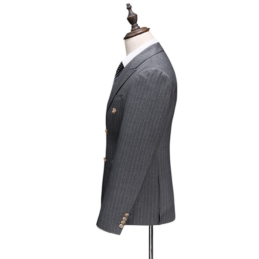 men's suit, suit, dark grey, white, black, formal, business, classic - Image 6