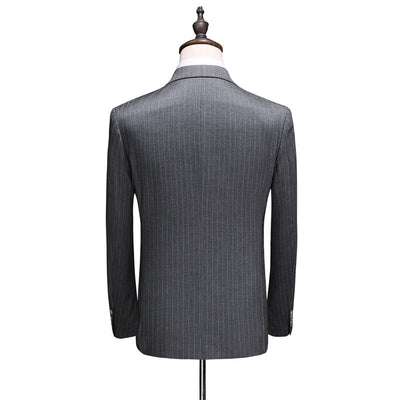 men's suit, suit, dark grey, white, black, formal, business, classic - Image 7