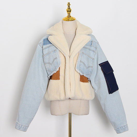 Chaqueta Denim Gruesa con Forro de Lana de Cordero - Image 9