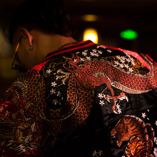 Chaqueta Reversible Bordado Dragón y Tigre - Image 9