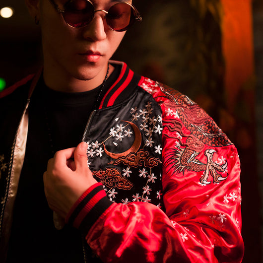 Chaqueta Reversible Bordado Dragón y Tigre - Image 11