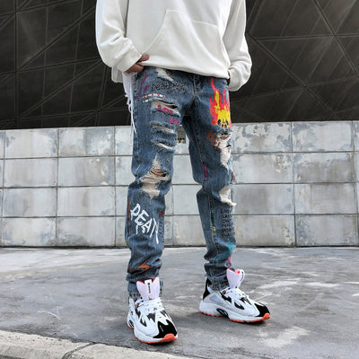 Jeans Rotos con Estilo Graffiti - Image 10