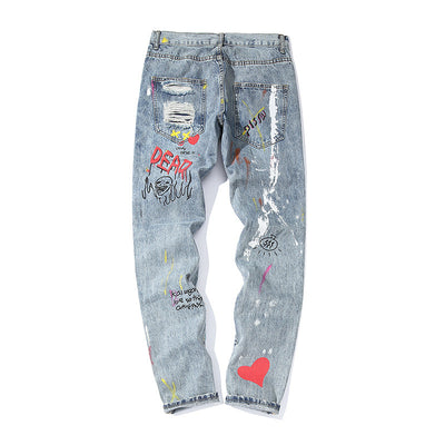 Jeans Rotos con Estilo Graffiti - Image 14