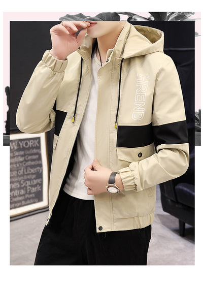 Chaqueta de Béisbol Casual Coreana para Hombre con Capucha y Bordado - Image 5