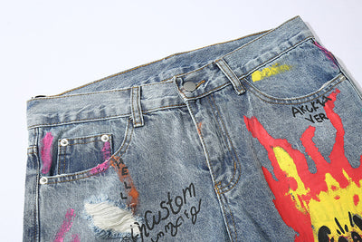 Jeans Rotos con Estilo Graffiti - Image 15