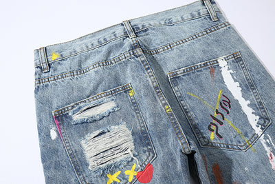 Jeans Rotos con Estilo Graffiti - Image 16