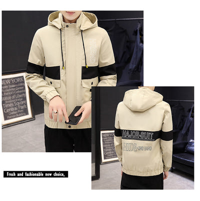 Chaqueta de Béisbol Casual Coreana para Hombre con Capucha y Bordado - Image 8