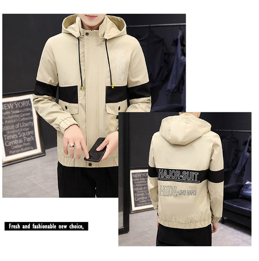 Chaqueta de Béisbol Casual Coreana para Hombre con Capucha y Bordado - Image 8