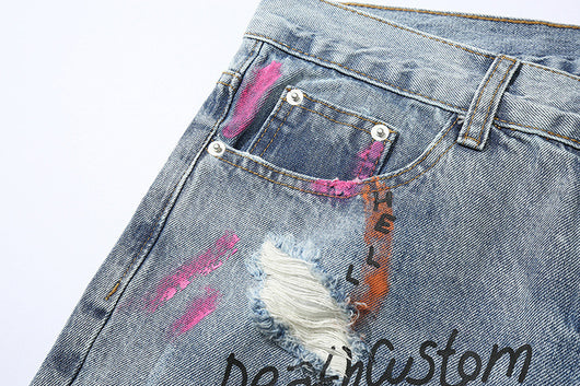 Jeans Rotos con Estilo Graffiti - Image 17