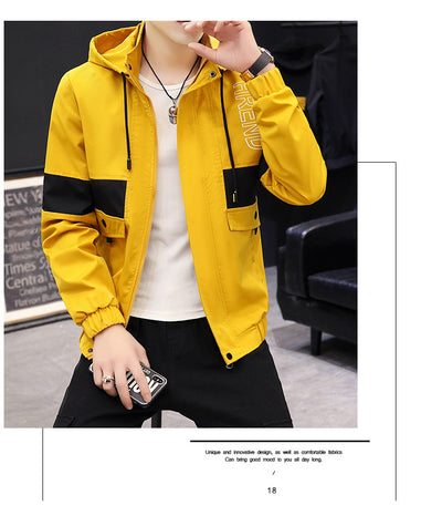 Chaqueta de Béisbol Casual Coreana para Hombre con Capucha y Bordado - Image 9