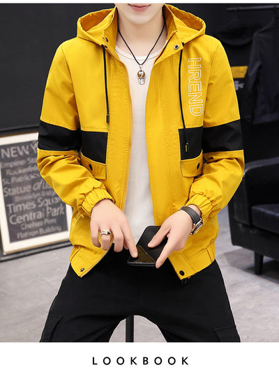 Chaqueta de Béisbol Casual Coreana para Hombre con Capucha y Bordado - Image 12