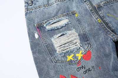 Jeans Rotos con Estilo Graffiti - Image 20