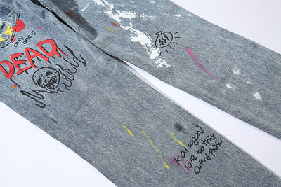 Jeans Rotos con Estilo Graffiti - Image 21