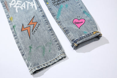 Jeans Rotos con Estilo Graffiti - Image 23