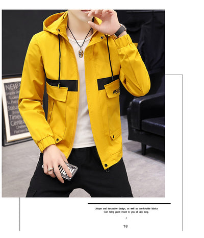 Chaqueta de Béisbol Casual Coreana para Hombre con Capucha y Bordado - Image 27