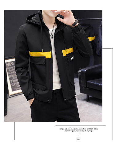 Chaqueta de Béisbol Casual Coreana para Hombre con Capucha y Bordado - Image 32