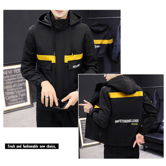 Chaqueta de Béisbol Casual Coreana para Hombre con Capucha y Bordado - Image 36