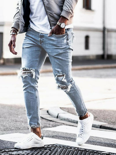 Pantalones Skinny Rotos para Hombre - Estilo Streetwear - Image 6
