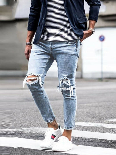 Pantalones Skinny Rotos para Hombre - Estilo Streetwear - Image 8