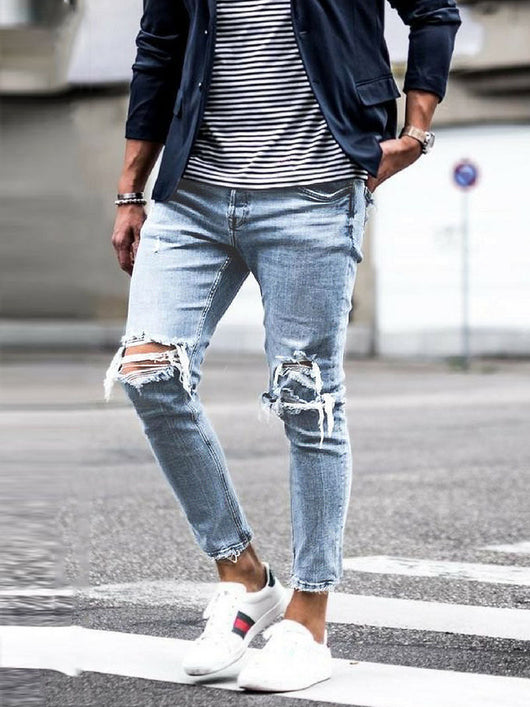 Pantalones Skinny Rotos para Hombre - Estilo Streetwear - Image 9