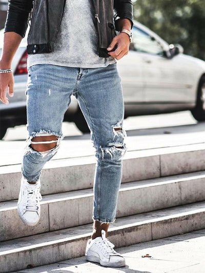 Pantalones Skinny Rotos para Hombre - Estilo Streetwear - Image 10