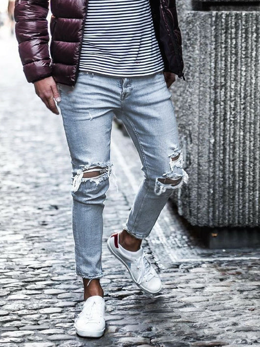 Pantalones Skinny Rotos para Hombre - Estilo Streetwear - Image 11
